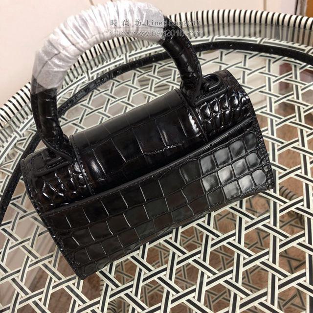 Balenciaga女包 巴黎世家新款小號鱷魚紋沙漏包 巴黎世家牛皮爆款手提包  csbl1190